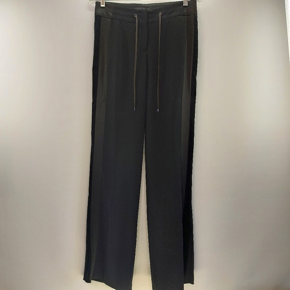 NWOT Almost Vintage Evening Wear Cambio Jet Black Tuxedo Wide Leg Pants Small - Picture 2 of 13